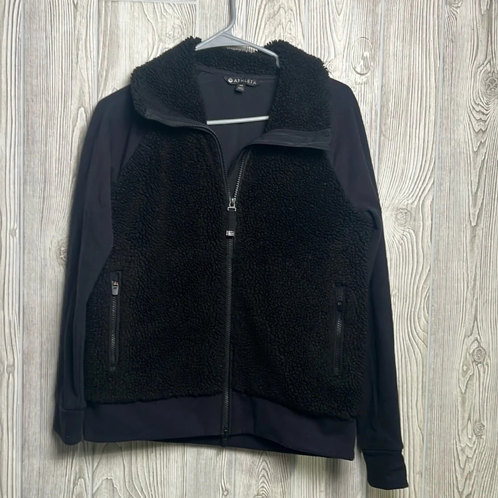 ATHLETA Range Sherpa Jacket, Black, Size XS